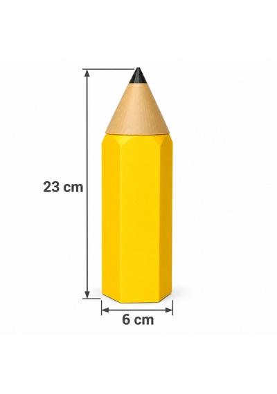 Dev Kalem Şeklinde Kapaklı Kalem Kutusu Ve Masa Düzenleyici 22 X 6,5 Cm 3d Baskı Sarı