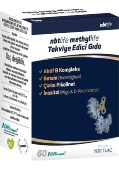 Nbtlife Methyllife B Vitamin Kompleksi içeren Takviye Edici Gıda 60 Kapsül