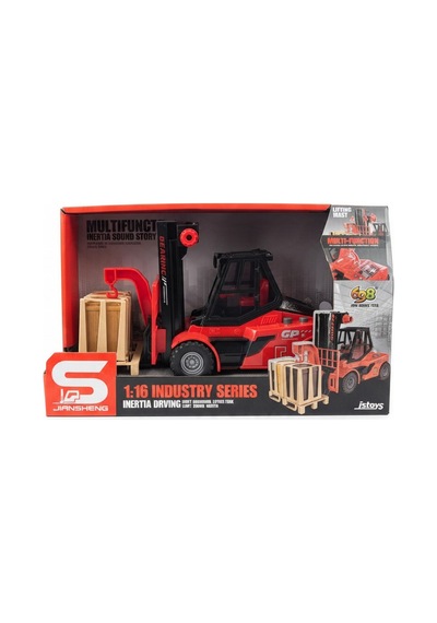 1:16 Ölçekli Işıklı Ve Sesli Oyuncak Forklift Ve Yük Paleti Seti