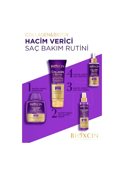Bioxcin Collagen & Biotin Hacim Şampuanı 3 x 300 ml – 3 al 2 öde - İnce Telli Saçlar İçin Bioxcin Collagen & Biotin Hacim Şampuanı 3 x 300 ml – 3 al 2 öde - İnce Telli Saçlar İçin