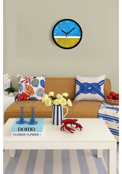 Modern Tasarım Duvar Saati - 25cm - Önü Camlı Siyah Kasa - Sessiz Mekanizma-jh0444 Siyah