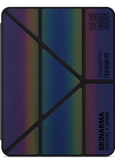 Apple Uyumlu iPad  Air 11 2025 M3 Kılıf Skinarma Holografik Şeffaf Çıkarılabilir Magnetik Kira Kobai Colorful