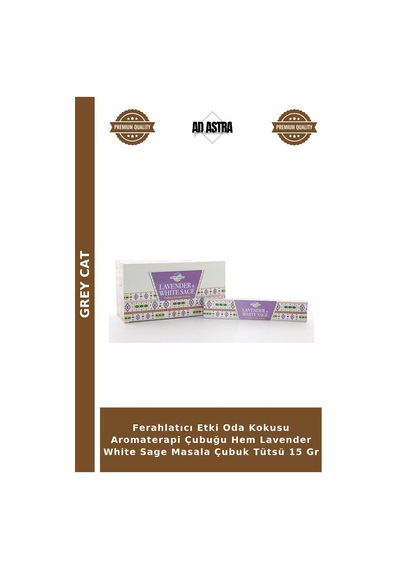 Ferahlatıcı Etki Oda Kokusu Aromaterapi Çubuğu Hem Lavender White Sage Masala Çubuk Tütsü 15 Gr
