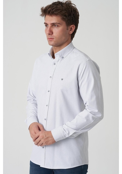 White Stone Alcobaça G2506 Slim Fit Gömlek Desenli Desenli Çok Renkli