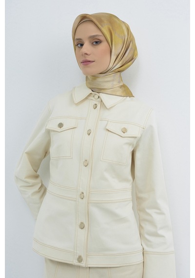Armine Saf İpek Sura Eşarp-2026 İlkbahar-yaz- 95010d Gold,vizon-