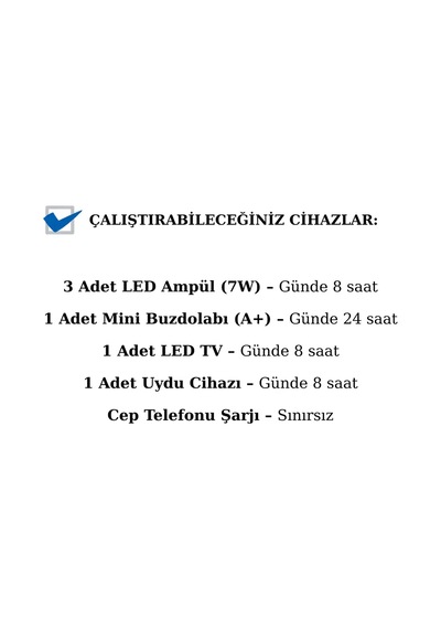 Veratech Solar Güneş Enerjisi Bağ Evi Mini Buzdolabı Paketi