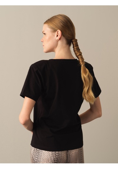 Xint Siyah Regular Fit Bisiklet Yaka Pamuk Tişört 602269