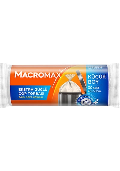 4 Adet Macromax Extra Güçlü Çöp Torbası Küçük Boy 30'lu