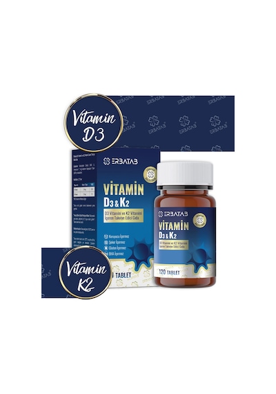 Erbatab D3 Vitamini Ve K2 Vitamini İçeren Takviye Edici Gıda
