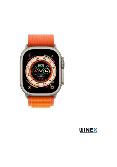 Winex 42-44mm YeniNesilAkıllıSaatKordonu HasırKancalıTuruncu