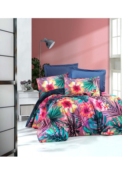 Menderes Home Lanotte Saten Tek Kişilik Nevresim Takımı Digital Baskı Tropical
