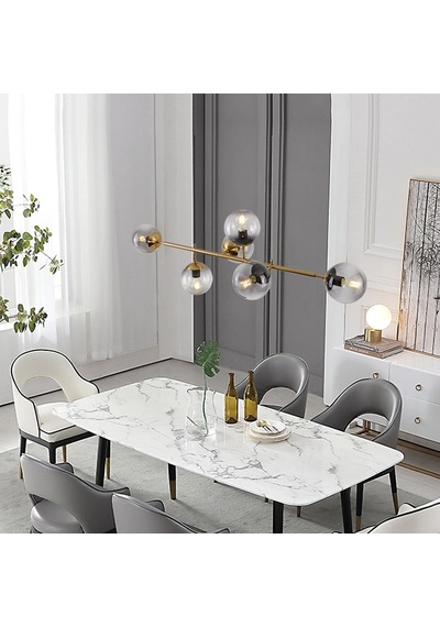 Colye Modern Siyah Metal Camlı Sarkıt Avize & Sarkıt Avize - Ofis Avize Ve Yemek Odası Avize