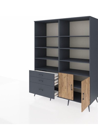 Kronos Gardrop 9 Raflı 3 Çekmeceli 2 Kapaklı 176x59x221 Antrasit-çam/antrasit Çam/antrasit Kronos Gardrop 9 Raflı 3 Çekmeceli 2 Kapaklı 176x59x221 Antrasit-çam/antrasit Çam/antrasit