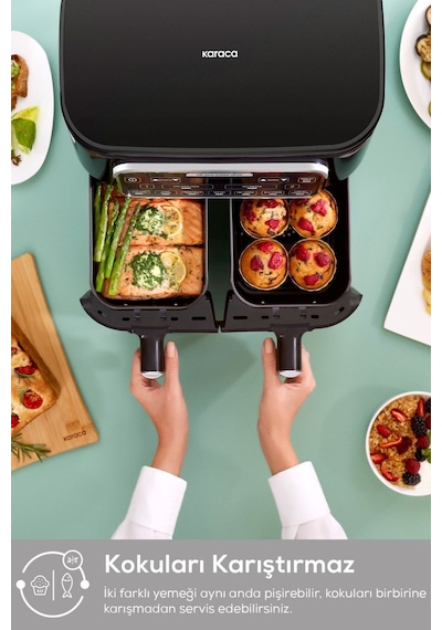 Karaca Air Pro Cook Duo Köz Xxxl 8 Kişilik Airfryer 4 + 4 L
