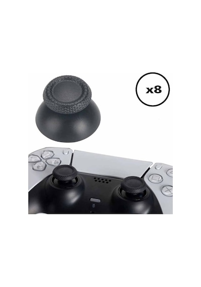 8 Adet Playstation 5 İçin Analog Başlık Ps5 Topuz Kol Tamiri Ps5 Uyumlu Yedek Parça Analog Cap Siyah