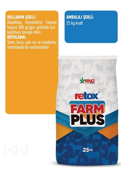 Retox Farm Plus Süt Hayvanlarına Özel By Pas Içerikli 25 Kg Kraft