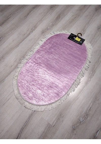 Yamalı Home Eva K1002 Fuşya 2'Li Klozet Takımı Oval Banyo Paspası Fuşya