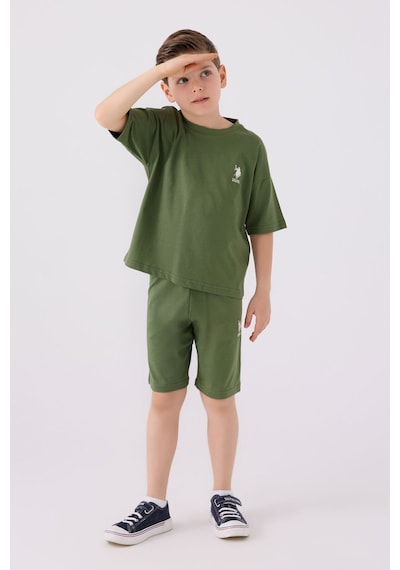 U.S. Polo Assn. Erkek Çocuk Avcı Yeşili Bermuda Takımı 5274-43663 Haki