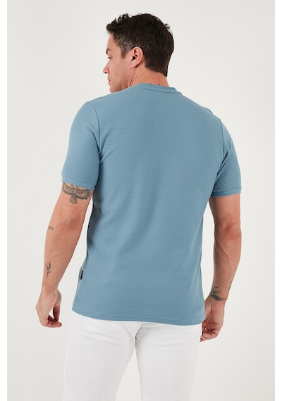 Buratti Pamuklu Regular Fit Yarım Fermuarlı Erkek T Shirt 5902653 Mavi Buratti Pamuklu Regular Fit Yarım Fermuarlı Erkek T Shirt 5902653 Mavi
