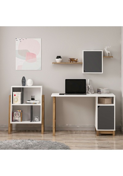 Venaro Çalışma Masası + Küçük Kitaplık Çok Renkli Venaro Çalışma Masası + Küçük Kitaplık Çok Renkli