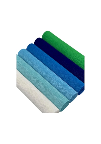 Roco Paper Co. İtalyan Krapon Kağıdı Set Blueberry 180 Gr - 25x125 Cm 6'li Paket -%260 Esneme Özelliği