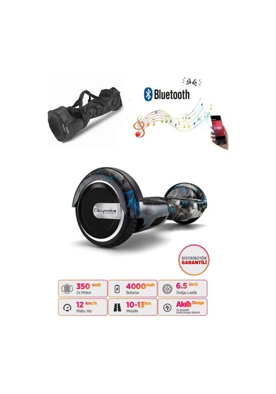 Citymate Elektrikli Kaykay Akıllı Denge Hoverboard + Hoverkart + Çanta Full Ledli Extrem Paket D18