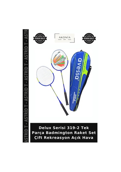 Delux Serisi 319-2 Tek Parça Badmington Raket Set Çift Rekreasyon Açık Hava