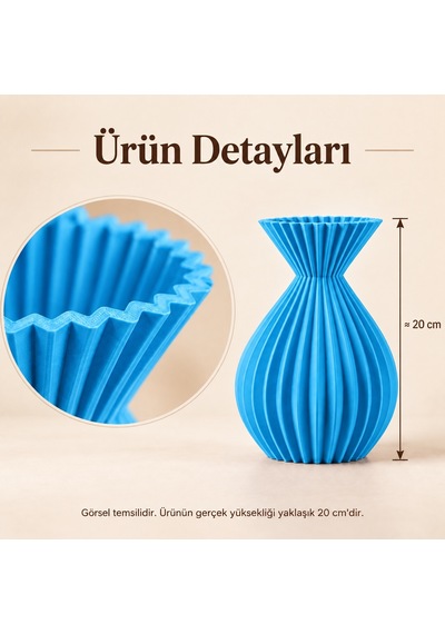 Ahenk Serisi Dekoratif Vazo 20 Cm Kuru Çiçek Ve Pampas Vazosu Camgöbeği