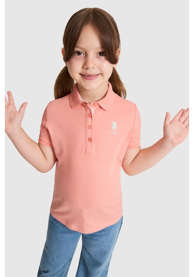 U.S. Polo Assn. Kız Çocuk Mercan Tişört Basic 50320287-vr204 Coral