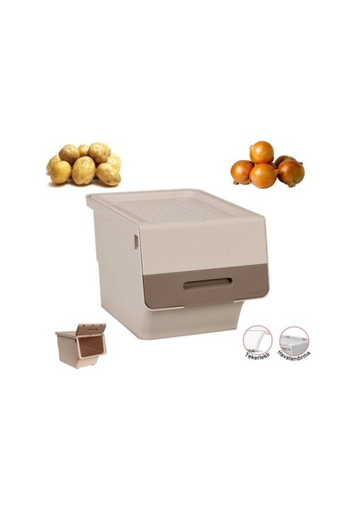 Motek Tekerlekli Patateslik Soğanlık Oyuncak Kutusu Patateslik Soğanlık Sepeti 2x12lt Krem+açık Kahve Açık Kahverengi Motek Tekerlekli Patateslik Soğanlık Oyuncak Kutusu Patateslik Soğanlık Sepeti 2x12lt Krem+açık Kahve Açık Kahverengi
