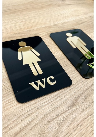 Klwc-mw52 - Dekoratif Wc Yönlendirme Tabelası - Kadın & Erkek 2'li