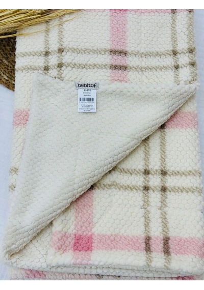 Bebitof Ekose Battaniye Pembe-350- 95270 Krem - Pembe
