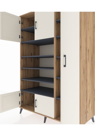 Kronos Dolap 11 Raflı 5 Kapaklı 132x59x195 Çam-aytaşı/antrasit Aytası/antrasıt - Atlas Çam Kronos Dolap 11 Raflı 5 Kapaklı 132x59x195 Çam-aytaşı/antrasit Aytası/antrasıt - Atlas Çam
