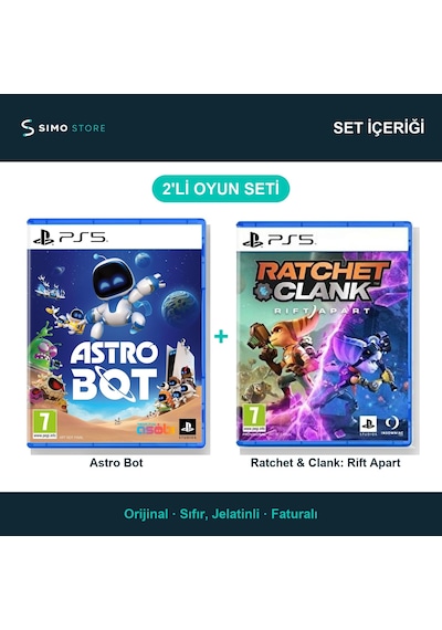 Astro Bot + Ratchet & Clank Rift Apart Ps5 2'li Oyun Seti