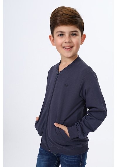 Toontoy Kids Toontoy Erkek Çocuk Kolej Yaka Fermuarlı Cepli Nakış Baskılı Örme Hırka - 2 İplik Füme Toontoy Kids Toontoy Erkek Çocuk Kolej Yaka Fermuarlı Cepli Nakış Baskılı Örme Hırka - 2 İplik Füme