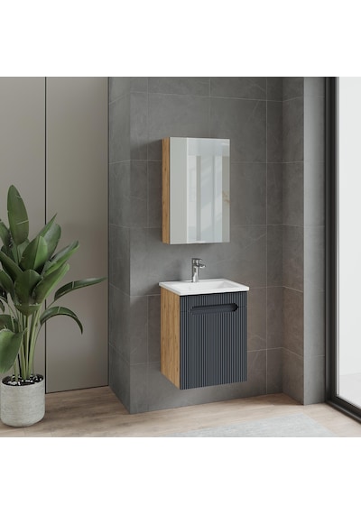 Denko Demood 45 Cm Mdf Antrasit Gri Banyo Dolabı Takımı Antrasit Denko Demood 45 Cm Mdf Antrasit Gri Banyo Dolabı Takımı Antrasit