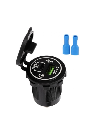 Ic-266c-5 Usb3.0 + Type-c Pano Tipi Çakmaklık Soketi 12-24v