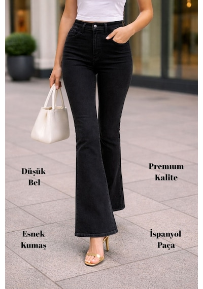 Cedy Denim Cedy Denım Yüksek Kalite Kadın 5 Cep Düşük Bel İspanyol Paça Skinnyfit Esnek Jean Pantolon C619 Siyah Cedy Denim Cedy Denım Yüksek Kalite Kadın 5 Cep Düşük Bel İspanyol Paça Skinnyfit Esnek Jean Pantolon C619 Siyah