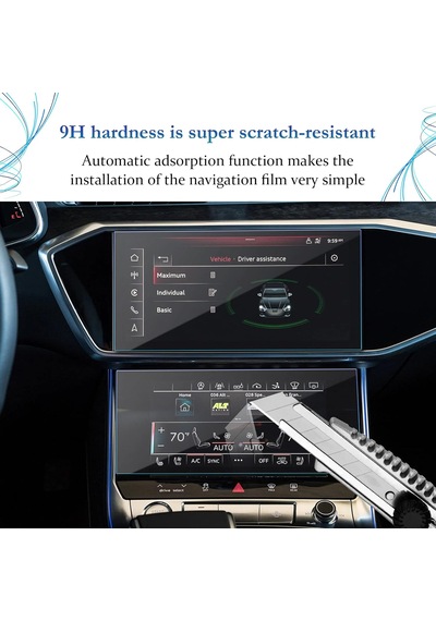 Audi A7 Uyumlu Ekran Koruyucu Set Multimedya Ön Klima Ve Arka Klima 3'lü Set 9H Nano Ekran Koruyucu
