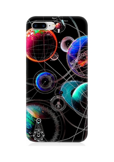 Apple Uyumlu iPhone 8 Plus Silikon Kılıf Sci Fi Gezegenler Ve Vektörler