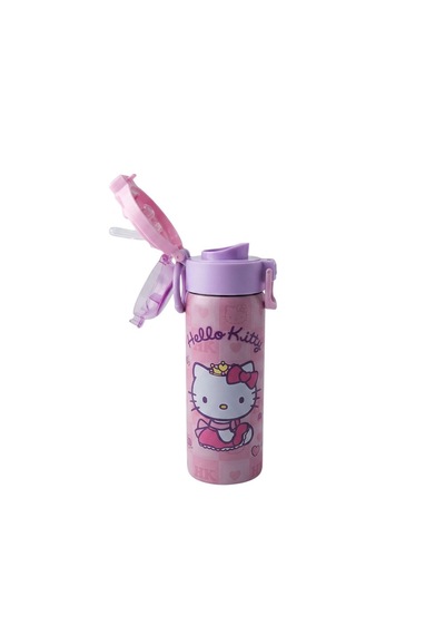 Hello Kitty Çift Fonksiyon Kapaklı Çelik Matara 600ml 3834 Pembe
