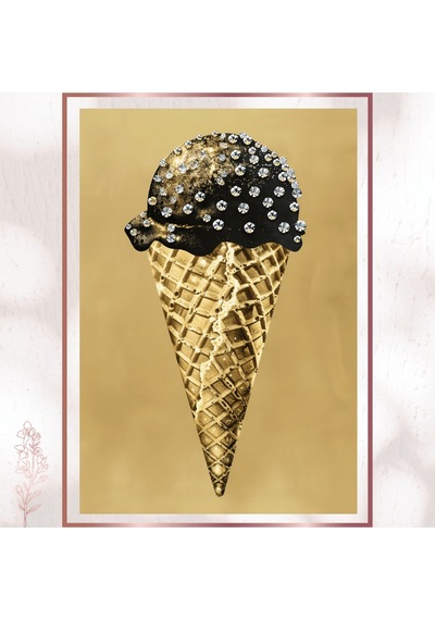 Gold Diamond Dondurma - Lüks Pop Art Pvc Tablo