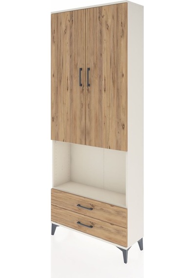 Arges Dolap 3 Raflı 2 Çekmeceli Tek Askılı 88x30x221 Aytaşı-çam Aytası