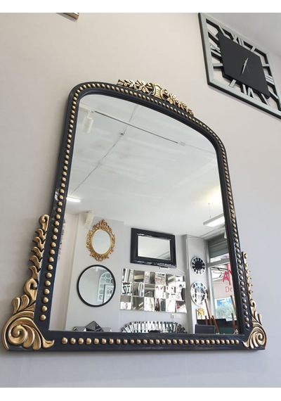 Ayna Denizi Lady Anthracite Gold Model Antrasit Altın Renk Dekoratif Ayna Altın