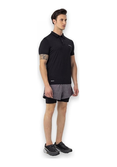Merrell M4Pacem Polo Yaka Kısa Kollu Siyah Erkek T-Shirt Siyah