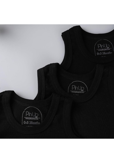 Tr 3'lü Bebek Zıbın Seti 100% Pamuklu Ribana Çıtçıtlı Atlet, Body Zıbın Unisex 3 Adet