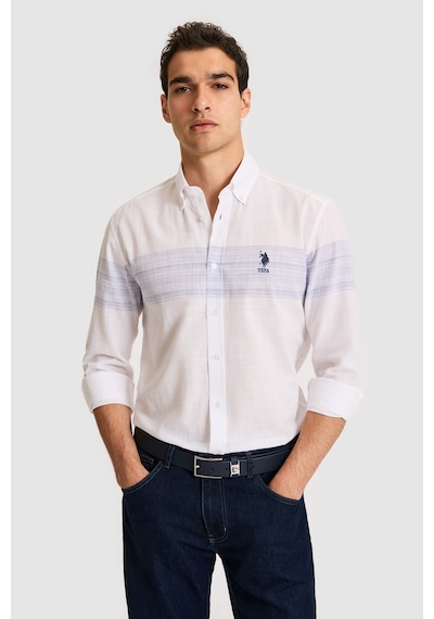 U.s. Polo Assn. Erkek Lila Gömlek Desenli 50324695-vr034
