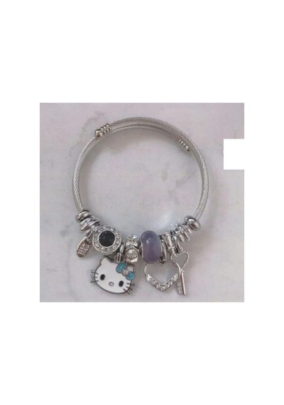 Lunarie Hello Kitty Figürlü Dolu Charm Kelepçe Bileklik Çok renkli