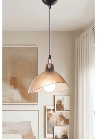 Bal Rengi Sarkıt Avize, Yatak Odası Ve Salon İçin, 22 Cm 01G Taba