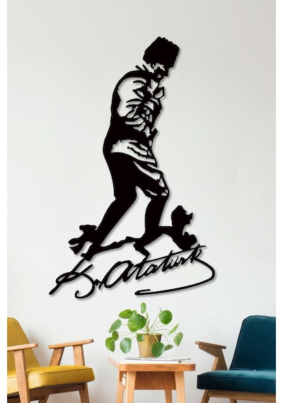 Gowpenart Atatürk Kocatepe'de Dekoratif Siyah Metal Duvar Tablosu